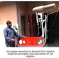 Butane Powered Jet engine, mounted on Ground Test Stand.