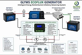 Glyms EcoFlux Generator: An Intelligent Energy Redistribution and Battery Balancing System